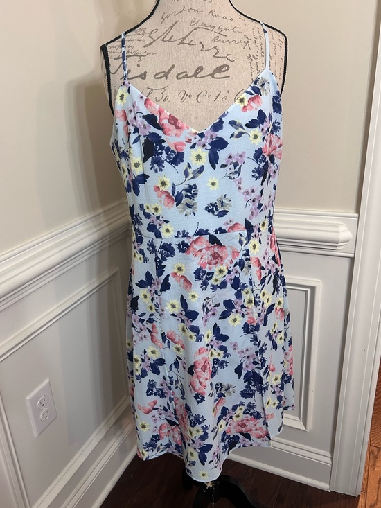 French Connection Dresses & Skirts - French Connection Light Blue Floral‎ Spaghetti-Strap Sundress